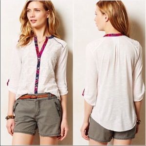 Anthropologie Zarine embroidered top by Tiny